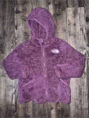 The North Face Girls Purple Sherpa Hooded Zip Jacket